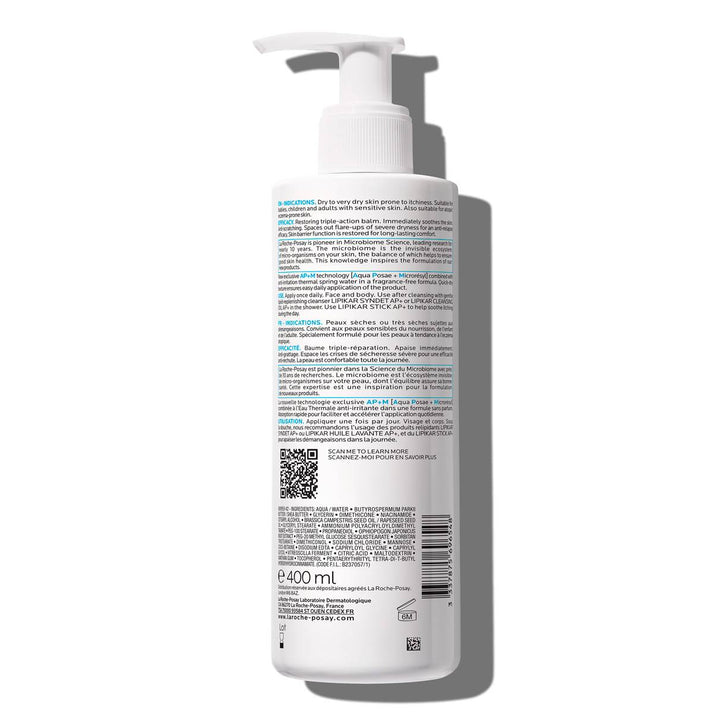 LA ROCHE POSAY LIPIKAR AP+M DAILY REPAIR FACE AND BODY MOISTURIZER FOR DRY SKIN 400ML - Image 2